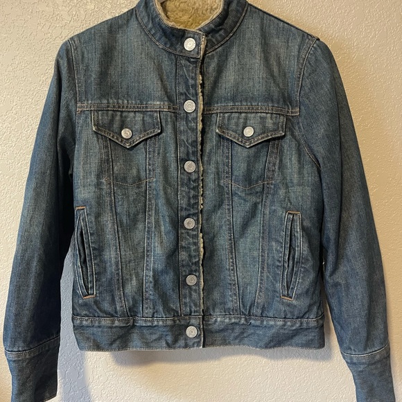 Women’s GAP Sherpa lining blue jean coat - Picture 1 of 3